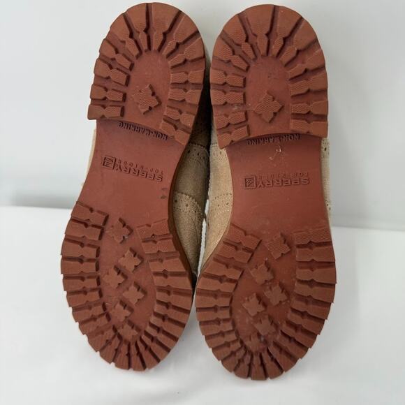 Sperry Top-Sider Women’s Suede Wingtip Oxford Shoes 6.5M Tan Leather Lug Sole - Picture 10 of 10